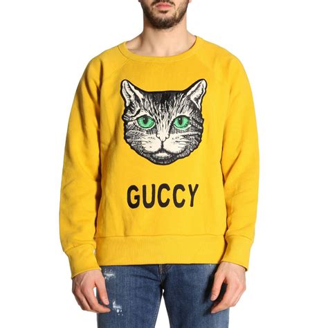 gucci mens yellow sweat|gucci sweater hoodie men's.